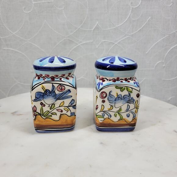 VTG Blue Bird Salt Pepper Shakers 4.25" Ceramic Hand Painted - Picture 9 of 15